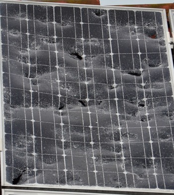 Hagelschaden Photovoltaikmodul